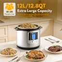 DRINTON 12 L/12.8 QT Commercial Pressure Cooker, 10-in-1 Pressure Cooker with Non-Stick Pot, 1400W Electric Pressure Pot with LCD Display, Slow Cook, Keep Warm, 24H Timer for 18-28 People Use