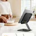 Lamicall Adjustable iPad Stand for Desk - [Ultra-Slim Foldable][360Rotation] Tablet Holder Stand with Heavy-Duty Base, Mother Day Kindle Holder for 4.7-13" Device, iPad Pro Air Mini, Kindle, E-Reader
