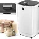 Large Towel Warmers for Bathroom,Luxury Portable Bucket Towel Warmer Fits Up to Two 70"X80" Oversized Towels with Timing Auto Shut Off,Grey