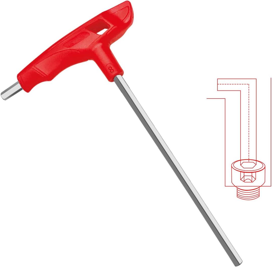 WISEUP 6mm t handle allen wrench set Metric,CR-V heavy duty hex key set with long arm