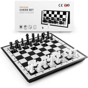 Chess Sets Travel Board Games: Magnetic Folding Chess Board with Instructions Teen Gifts Family Games Educational Toys for Kids and Adults 9.5 Inch