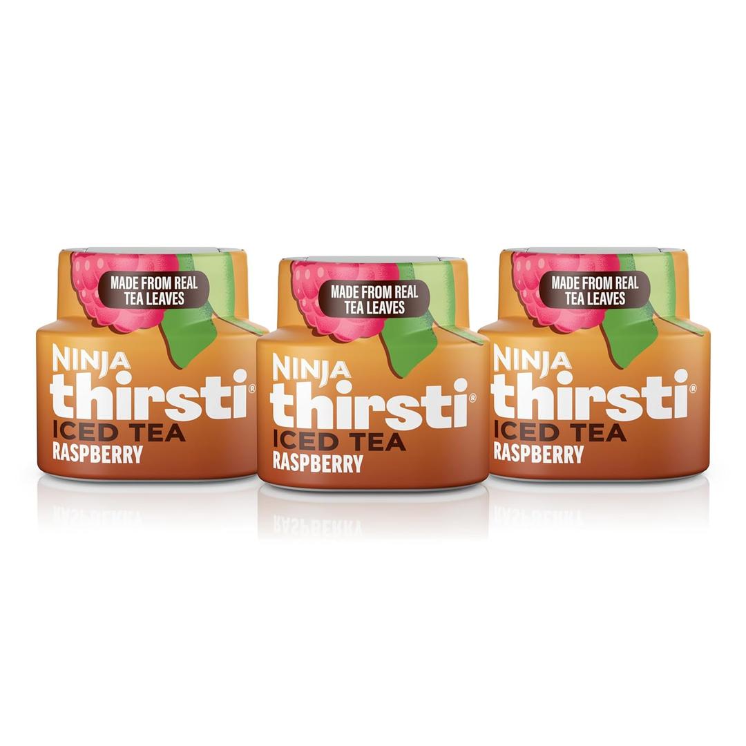 Ninja Thirsti Flavored Water Drops, ICED TEA Raspberry, Bold Iced Tea Flavor, Sparkling or Still, Zero Calories, Zero Sugar, Makes 17, 12oz drinks, 3 Pack, WCFRSPTAM. jun/25/2026