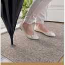 3 x Color&Geometry Ultra Thin Indoor Door Mat (Rolled-up NO Creases) 24"x36", Non Slip Rubber Backed Dirt Trapper Door Mat Indoor Entrance, Low Profile Entryway Mat, Easy Clean, Light Brown Linen