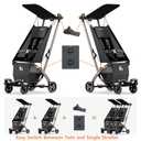 Beberoad Love R1 Auto-Folding Ultra Lightweight Double Stroller Twin Strollers, Side by Side Stroller for Babies and Toddlers Aged 6-36 Months, Only 23.5 lbs, Can Turn into Two Single Strollers, Black