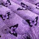 Violet Butterfly Comforter Set - Full Size Kids Bedding with 1 Comforter and 2 Pillowcases - Butterfly & Dandelion Pattern All Season