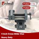 findmall 4 Inch Cross Slide Drill Press Heavy Duty Benchtop Cross Slide Vise X-Y Compound Vise Fit for CNC Milling Machine, Drilling Machine and other Mechanical Equipment