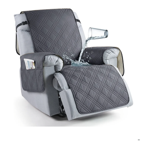 TAOCOCO 100% Waterproof Recliner Chair Cover, Non Slip Recliner Covers for Recliner Chair with Pocket, Washable Reclining Chair Cover Furniture Protector for Kids, Pets(23.6'', Dark Grey)