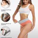 wirarpa Women's Cotton Underwear High Waist Stretch Briefs Soft Underpants Ladies Full Coverage Panties 5 Pack (XL)
