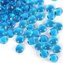 FUTUREPLUSX 1LB Light Blue Flat Glass Marbles, Glass Pebbles Vase Fillers for Centerpieces, Fish Tank for Aquarium Gravel Decor Table Scatter Art Craft