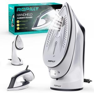 Steamer for Clothes, 1600W 2-in-1 Steamer & Iron with Large Ceramic Plate, Powerful Turbo Steam, Smart Temperature Control, Auto-Off, Wrinkle Remover for All Fabrics (white)