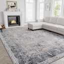 H.VERSAILTEX Retro Chic Rug Area Rug Timeless for Living Room Bedroom, Non Slip Perfect Blend of Vintage, Mid-Century, and Farmhouse Styles Washable Rugs 9x12 Feet - Black Medallion