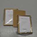3x4 Poster Picture Frame Set of 2, Brass Modern Thin Metal gallery Photo Frame with HD Real Glass, Display for Tabletop and Wall, 2 Pack
