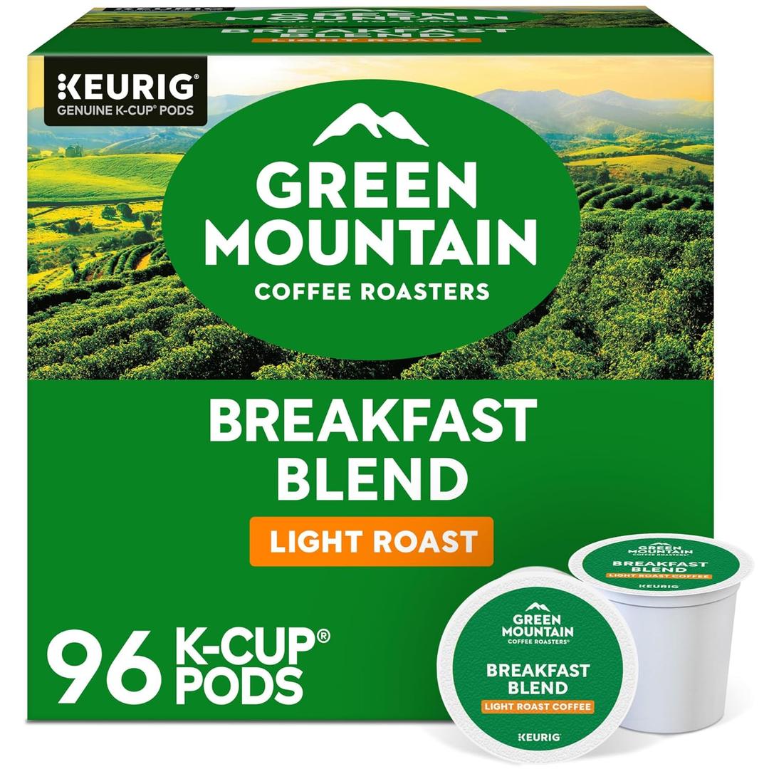 Green Mountain Coffee Roasters Breakfast Blend Single-Serve Keurig K-Cup Pods, Light Roast Coffee, 96 Count