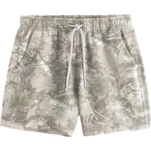 Ythomm Mens Camo Athletic Shorts Maple Leaf Print Drawstring Sweat Shorts (XL)