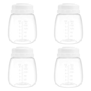 Breast Milk Collection and Storage Bottles, 6oz/180ml, Compatible with Spectra S1 S2 9 Plus, Motif Luna, and Most Wide-Mouth Flanges, Work with Spectra Bottles for Pumping, 4 Pack