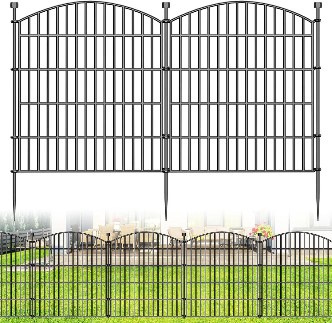 5 Panel No Dig Decorative Garden Fence 32" H x 11.8'L Outdoor Dog Barrier
Rustproof welded metal with deep ground stakes for yards, patios.