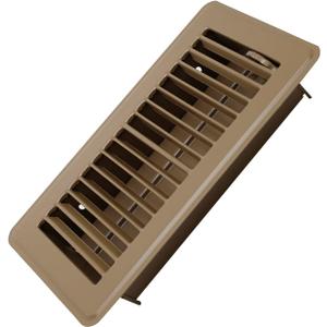 4" x 8" Floor Register - Heavy Duty Steel Walkable Floor Vents - Easy Adjust Air Supply Lever - Vent Covers for Home (Brown)