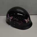 VCAN Cruiser Intricate Butterfly Motorcycle Half Helmet (Small, Gloss Black Butterfly)