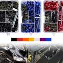 Motorcycle Fairing Bolt Kit, 177pcs M5 M6 Motorcycle Windscreen Screws Colorful Fasteners Fairing Bolts Nut Clips Kit for Kawasak Suzuki Honda Ducati Yamaha BMW GSXR Motorcycle(Black)