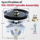 GELASKA 42 Inch Deck Rebuild Kit for Craftsman T105 T110 T130, Huskee LT4200, Murray M1642, Troy-Bilt TB42 Super Bronco, Include 2X 918-06991 Spindle Assembly 2x942-04308 Blade 1x954-04060 Belt