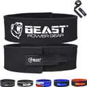 Weight Lifting Belt Lever Buckle 10MM 13MM Thick & 4 Inches Free Strap Weightlifting, Powerlifting, Deadlifts, Squats Men Women (Large, Black/Black)