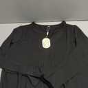 Zeagoo Womens Long Sleeve Tops 2025 V Neck Pleated Shirts Dressy Casual Tunic Blouses Loose Fit Fall Fashion Clothes (Large, Black)