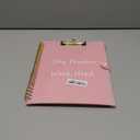 Clipboard Folio with Notepad, Multifunctional Clipboard Folder with Storage, 5 Folders with 11 Pockets, Waterproof Organizer with Refillable Notepad 40 Pages, Lightweight, Button Closure (Macron Pink) (Letter)