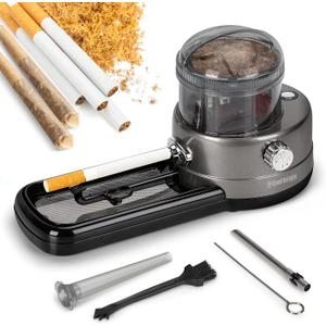 COOL KNIGHT Electric Cigarette Rolling Machine, Portable Tobacco Injector Machine can Grind Filled with Herb, Tobacco, etc. Suitable for Cigarette Tubes and Rolling Papers (Dark Grey)