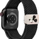 Braided Cartoon Magnetic Clasp Band Compatible with Apple Watch Bands 40/38/41/42/44/45/46/49mm Women Men, Stretchy Elastic Nylon Woven Strap for iWatch Series 11 10 9 8 7 6 5 4 SE/Ultra 3 2 1