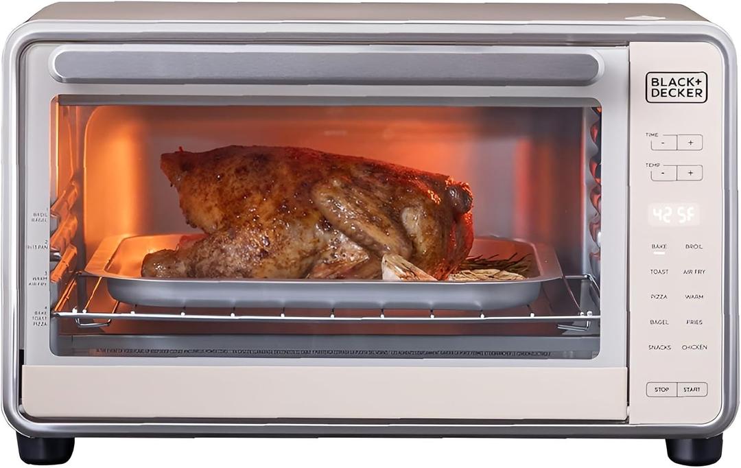 BLACK+DECKER Crisp n Bake PRO 6-Slice Digital Air Fry Toaster Oven, 10 Cooking Functions, Convection Countertop Oven, Fits 12 Pizza or 9x13 Pan, 60-Minute Timer, Stainless Steel Accents
