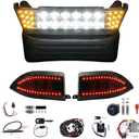 NOKINS Club Car Precedent Light Kit with Bumper for Club Car Precedent 2004-UP Electric Gas Golf Cart - 12V LED Headlight & Turn Signal Light(Fit #102524800/1025248-01) (Front & Rear Light Deluxe Set)