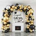 Black Gold Balloons Arch Kit-127pcs Black Gold Silvery Metallic and Gold Confetti Balloons for Men Boys Birthday Father's Day Anniversary Bachelorette Graduation 2026 Retirement Party Decoration