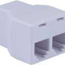 Power Gear White Duplex 4P4C in-Line Adapter, Extender for Home or Office, Ideal Used with Answering Machine, Modem, Fax Machine, 76570, 2 Packs