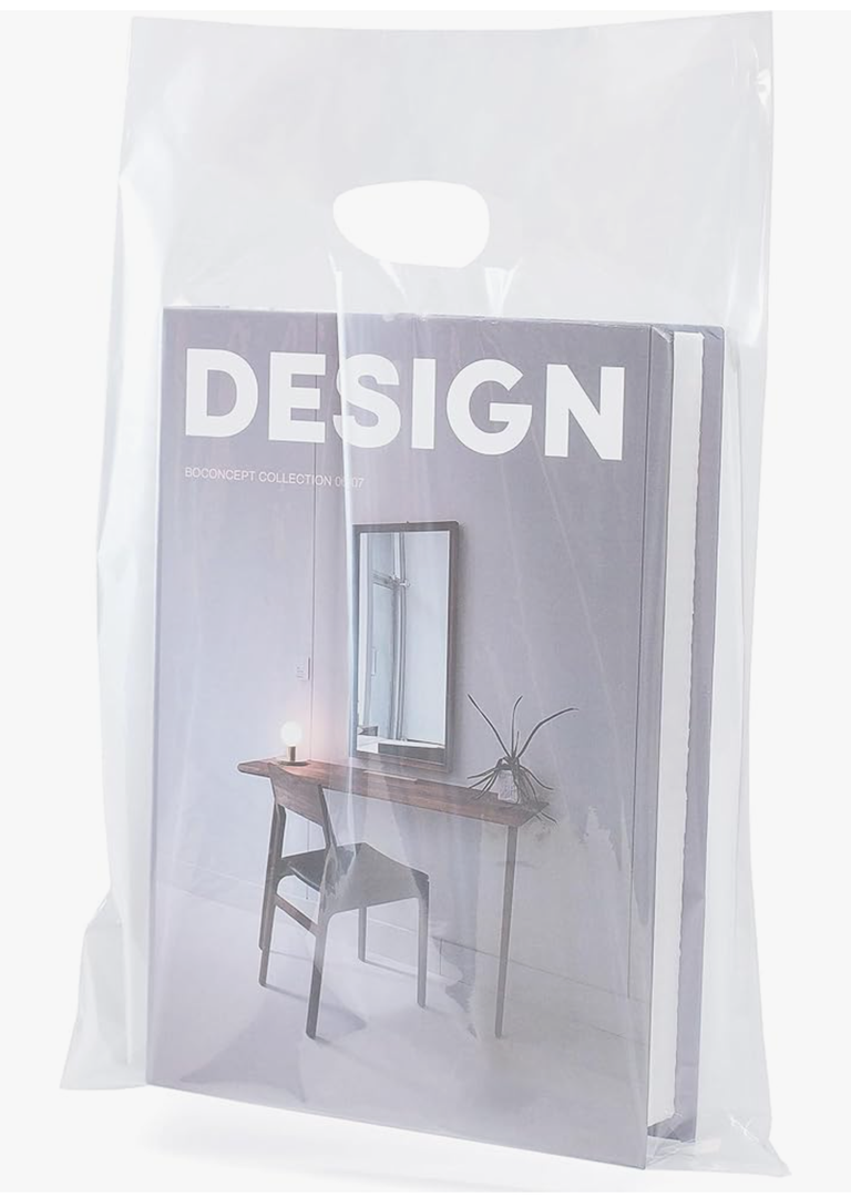 100 Clear Plastic Bags With Handles 9"x12" Perfect for Merchandise And Retail 1.5Mil Thick Clear Gift Bags With Handles