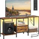 SONGMICS BELLAH Collection - TV Stand for TVs Up to 55 Inches, Media Console Table and Entertainment Center Unit for Living Room, with Shelves and Drawer, Steel, Industrial, Rustic Brown ULGS031K101S, 11.8"D x 44.8"W x 23.6"H
