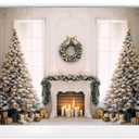 Kate 75ft Christmas Backdrop Photography Fireplace White Window Christmas Tree Gift Empty Room Decoration Background Photographer Studio Props for Photo Video
