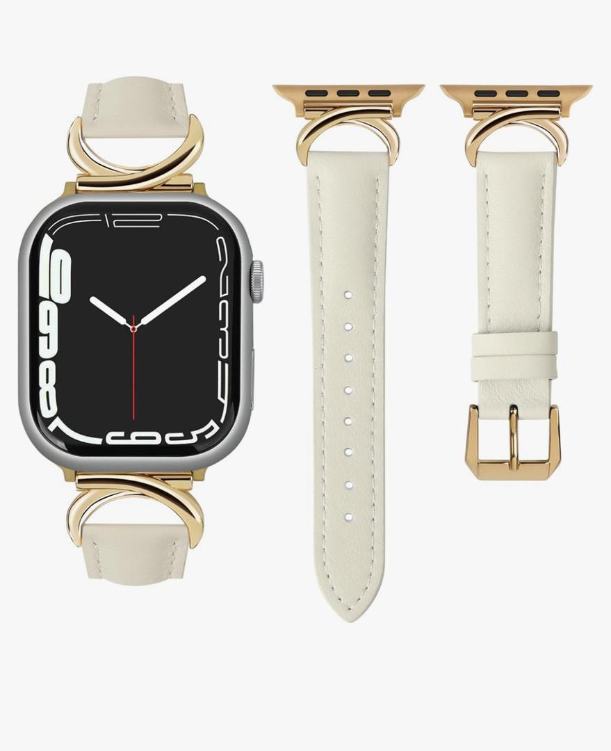 Leather Band Compatible with Apple Watch Bands for Women 41mm 40mm 38mm 42mm 44mm 45mm 46mm 49mm, Dressy Designer Strap with C-Shape Metal Buckle for iWatch Series 11/10/9/8/7/6/5/4/3/2/1/se/Ultra/Ultra 2 Leather Band Compatible with Apple Watch Bands for Women 41mm 40mm 38mm 42mm 44mm 45mm 46mm 49mm, Dressy Designer Strap with C-Shape Metal Buckle for iWatch Series 11/10/9/8/7/6/5/4/3/2/1/se/Ultra/Ultra 2