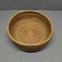 Large 14inch Oval Rattan Fruit Serving Basket,Wicker High Wall Fruit Vegetable Serving Basket Bowl,Large Rattan Dining Table Bowl for Various Things,Bread,Snack,Odds and Ends,Natural Brown