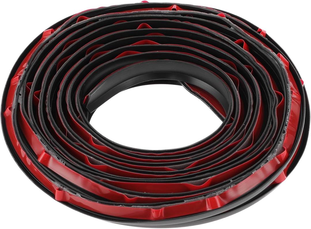 Motoforti Universal Car Weatherstrip Door Weather Stripping Edge Trim Seal Strip Self Adhesive Weather Seal Strip for Door, 16Ftx0.31", T-Shape, Plastic, Black