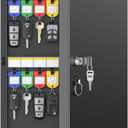 Uniclife 32 Position Key Lock Box, Wall Mount Key Box, Car Key Organizer with Writable Key Racks and Tags, Security Key Cabinet, Car Key Holder Storage Box for Office Hotel & Company (Black)