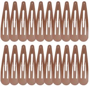 WILLBOND 30 Pieces 3.1 Inch Large Metal Snap Hair Clips Nonslip Barrettes Women Hair Accessories (Brown)