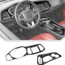JeCar for Challenger Carbon Fiber Interior Center Console Trim Kit Fit for 2015-2023 Dodge Challenger Interior Accessories