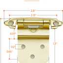 JOYDECOR 60 Pack 30 Pairs 3/8 Inch Overlay Gold Cabinet Hinges Semi-Concealed Face Mount Hinges for Cupboards Self-Closing Decorative Door Hardware