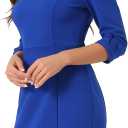 Allegra K Work Dress for Women 3/4 Sleeve Boat Neck Back Slit Sheath 2026 Professional Bodycon Business Casual Dresses, Large