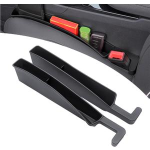Car Seat Gap Filler Organizer 2 Pack with Sunglass Bag, Car Accessories Seat Gap Filler Organizer for Automotive, Car Organizer Suitable for SUV,Trunk and Sedan, Interior Accessories(Black)