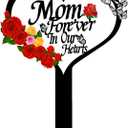 Cemetery Plaques for Grave, Mom Grave Markers, Acrylic Cemetery Decorations for Grave, Memorial Garden Stakes,Outside Decor for Cemetery, Yard