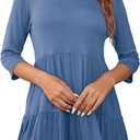 Xpenyo Womens Maternity Tops Long Sleeves Casual Pregnancy Tunic Shirts 2024 Fall Fashion Crew Neck Pregnant Dressy Blouses (Blue, M)