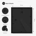 Picrit 11x14 Picture Frame Set of 2, Solid Wood and Black Backboard, Displays 8x10 with Mat or 11 x 14 Without Mat, Tabletop & Wall Mounted, Multi-Piece Wall Gallery Photo Frames for Home Decor, Black Wood Grain
