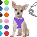 Puppy Harness and Leash Set - Dog Vest Harness for Small Dogs Medium Dogs- Adjustable Reflective Step in Harness for Dogs - Soft Mesh Comfort Fit No Pull No Choke (S, Purple)