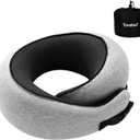 Travel Neck Pillow,360 Surround Support, Memory Foam Travel Pillow with Adjustable Buckle for Airplanes, Cars & Office Naps (Light Gray)